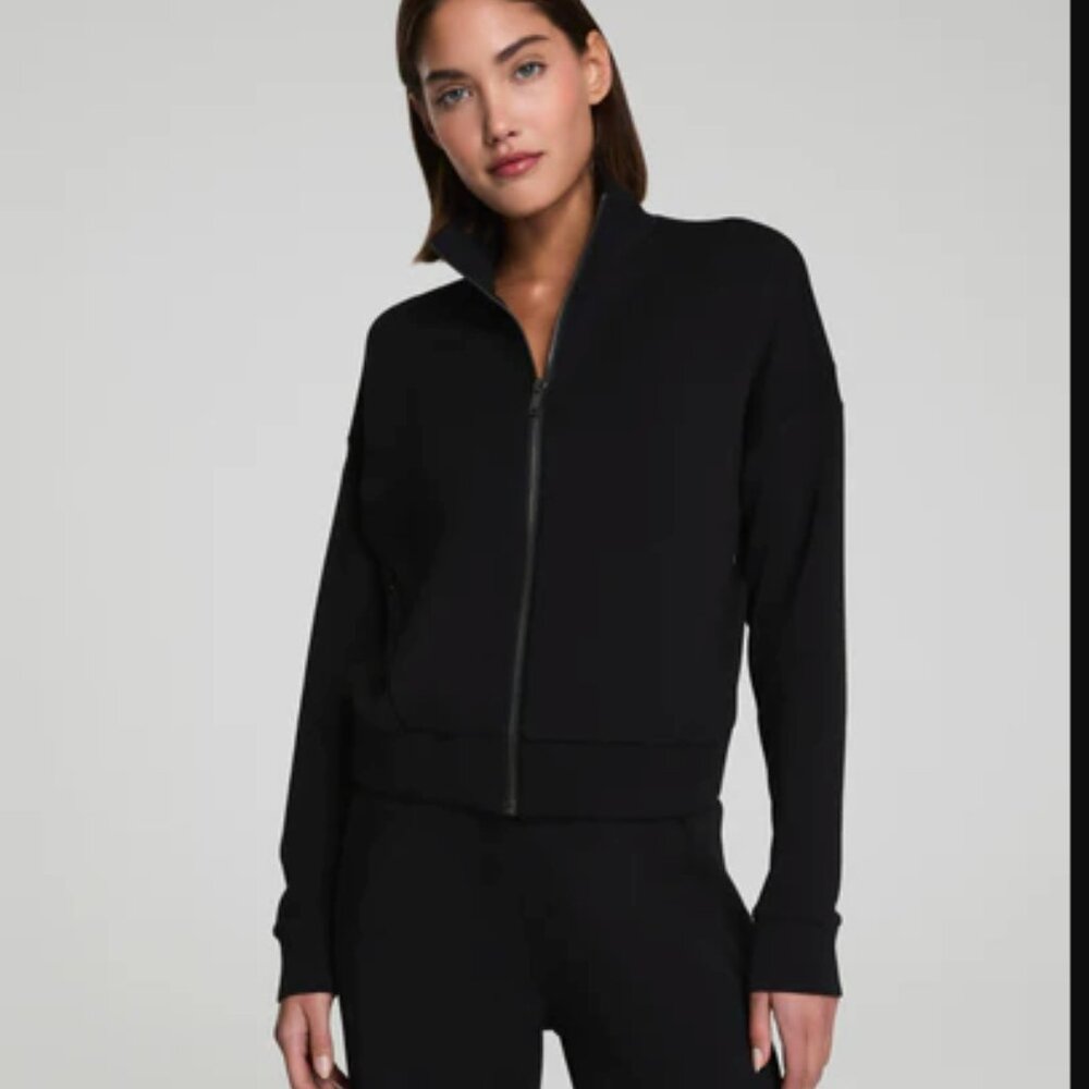 SPANX AirEssentials Track Jacket Size M - Black - NWT